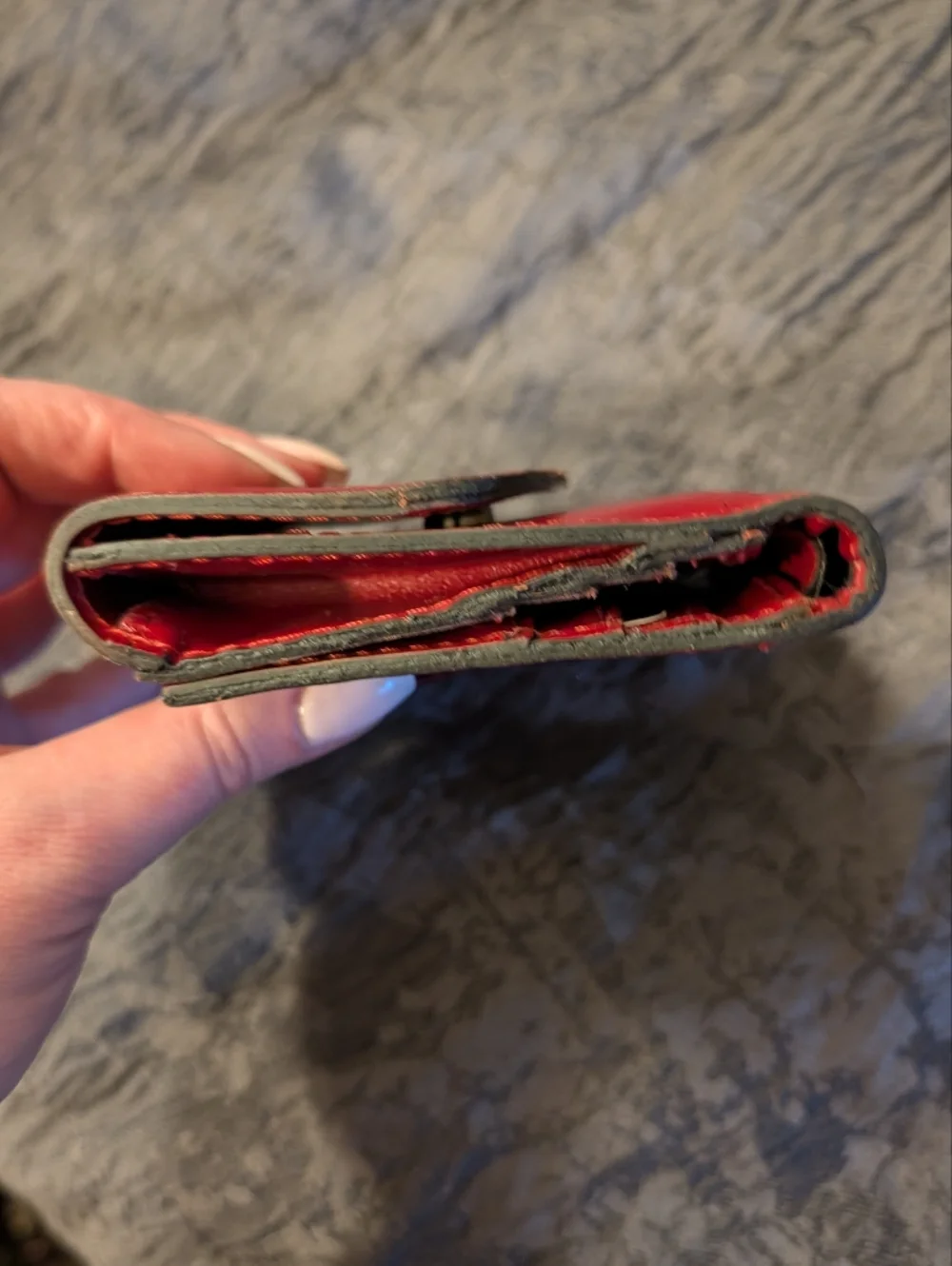 Patricia Nash Astra Vintage Distressed Wallet in Ruby Red Italian Leather